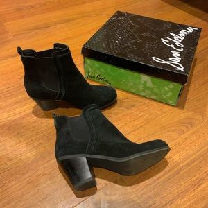 Sam Edelman Layla Black Suede Pull on Bootie